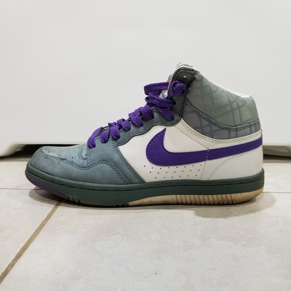 Nike Court Force High Top Purple Gray Men's Size 8 - Picture 10 of 11